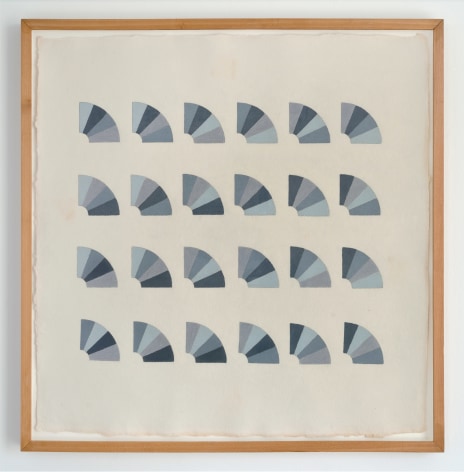 Elaine Reichek Fan Factorial Drawing 2, 1977 colored pencil on handmade paper paper: 20 1/4 x  19 3/4 inches framed: 22 x 21 1/2 inches