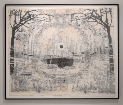 Kent Dorn  Aura (Death Valley Daze), 2012  graphite and tape on tracing paper on newsprint  77 x 93 inches