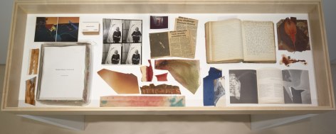 Installation view archive materials from Dorothy Hood: Illuminated Earth at McClain Gallery, 2019