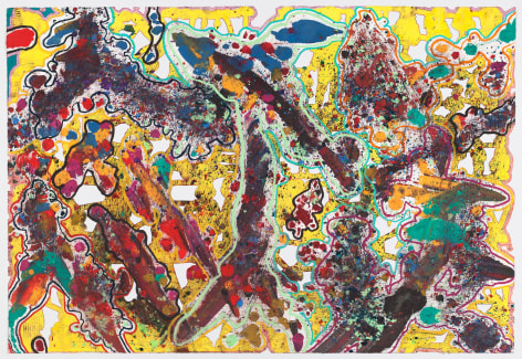 Bo Joseph  Experiments in Expiration: Dalliance, 2015  oil pastel, colored pencil and acrylic on paper  paper: 30 x 44 inches  frame: 35 3/4 x 49 5/8 inches