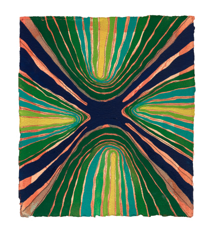 Mara Held Straight Lines J, 2020 gouache and egg tempera on paper 9 7/8 x 8 1/2 inches
