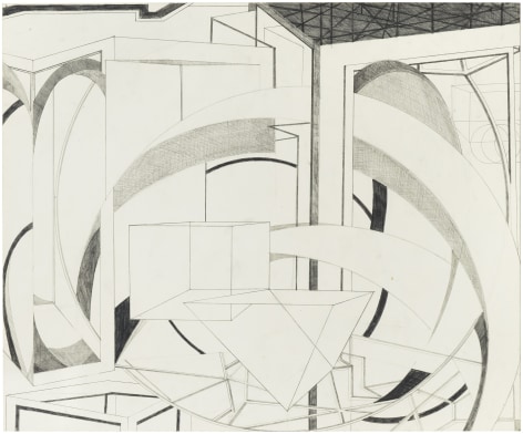 Al Held NN 4, 1980 graphite on paper paper: 20 1/2 x 24 3/4 inches frame: 74 3/10 x 33 3/5 inches