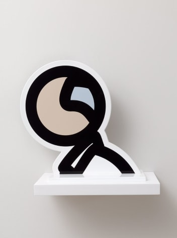 Julian Opie  Ian (from Heads Series), 2017  screenprint on sprayed aluminum  13 3/8 x 14 1/8 inches  base: 5 1/8 x 11 inches  Edition of 20  signed and numbered