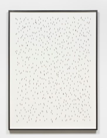 Alicja Kwade Rain (70 cm), 2018 Measuring stick on paper 51 1/5 x 37 4/5 x 2 inches