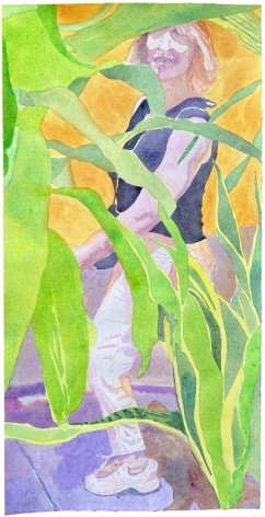 Bradley Kerl Throwing Shapes, 2024 watercolor on paper 22 x 11 &frac14; inches