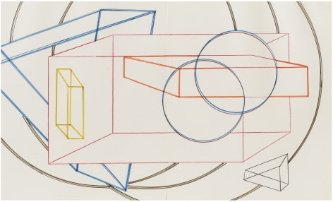 Al Held 73.3A &amp; 4B, 1973 marker and colored pencil on paper paper: 24 3/4 x 41 inches frame: 29 x 45 7/20 inches