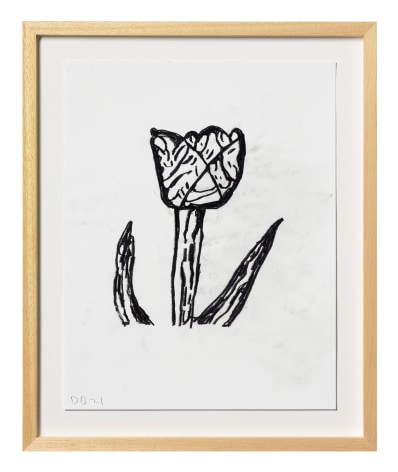 Donald Baechler Flower, 2021 graphite on Strathmore Archival Bond paper paper: 14 x 11 inches frame: 17 5/16 x 14 1/4 inches