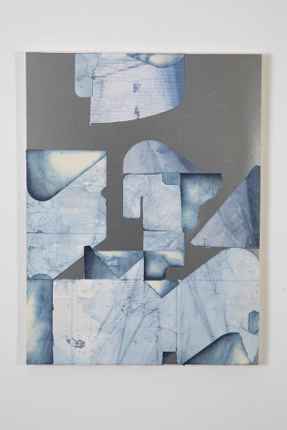 Jodi Hays Remaindered, 2024 dyed cardboard collage on aluminum Dibond (ACM) on wood panel 24 x 18 inches