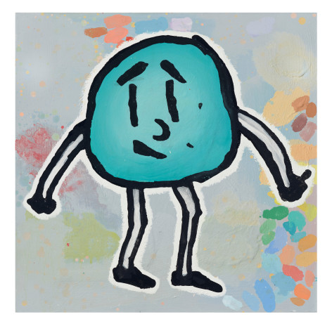 Donald Baechler The Mechanical Three, 2018 acrylic and fabric collage on canvas 24 x 24 inches