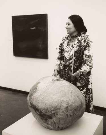 Takaezu at the opening of ''Toshiko Takaezu Ceramics, Weaving, and Painting'', at the Honolulu Academy of Art, 1973. Photographer unknown. Toshiko Takaezu Archives