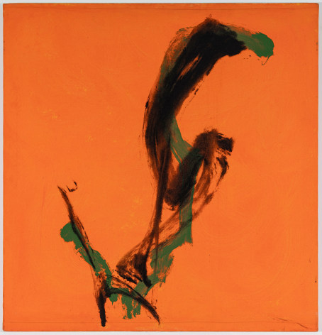 Cleve Gray Orange Black and Green 9,, 1989 Acrylic on canvas 36 x 36 inches