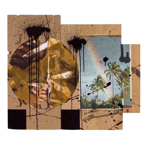 Shane Tolbert  Body Wisdom, 2019  inkjet and acrylic on found supports  object: 32 1/2 x 40 inches  framed: 38 3/4 x 44 1/4 inches