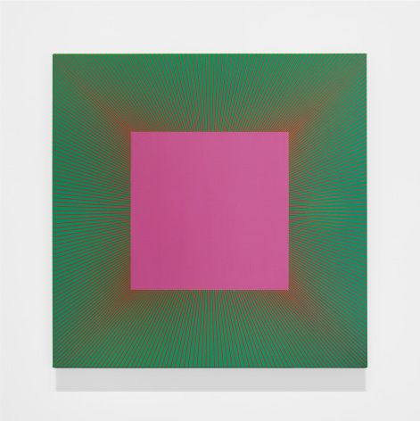 Richard Anuszkiewicz  Red Edged Magenta, 1977 - 2017  acrylic on canvas  36 x 36 inches