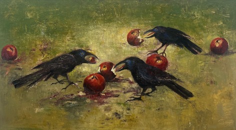 John Alexander Blind Ravens, 1994 oil on canvas 20 1/8 x 36 inches