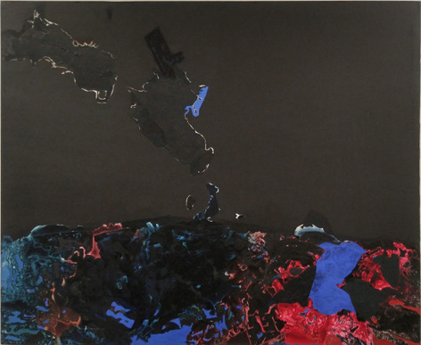 Dorothy Hood Untitled (Black Beauty), 1990s oil and acrylic on canvas 48 x 60 inches