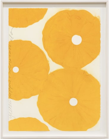 Donald Sultan Yellow Poppies April 20 2022, 2022 Conte crayon on paper paper: 30 x 22 1/2 inches frame: 33 1/2 x 26 inches