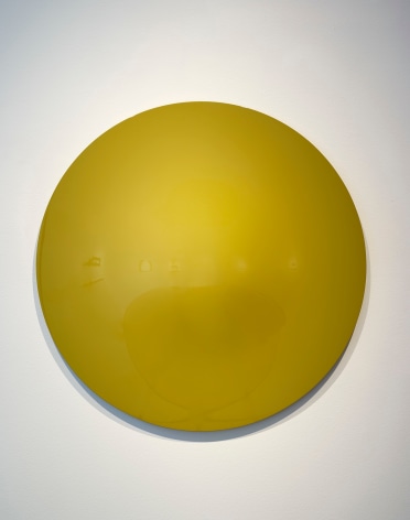 Vincent Szarek  Yellow/Green No. 1 UFO, 2019  urethane on fiberglass  36 inch diameter