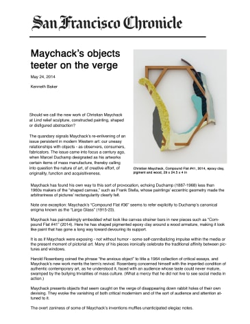 Maychack's objects teeter on the verge.