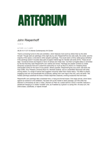John Riepenhoff, Atlanta Contemporary Art Center