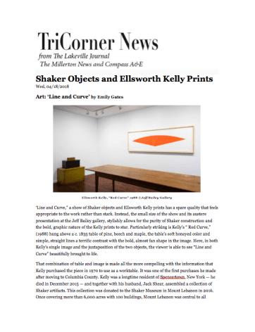 Shaker Objects and Ellsworth Kelly Prints