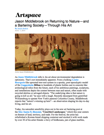 Jason Middlebrook on Returning to Nature–and a Bartering Society–Through His Art