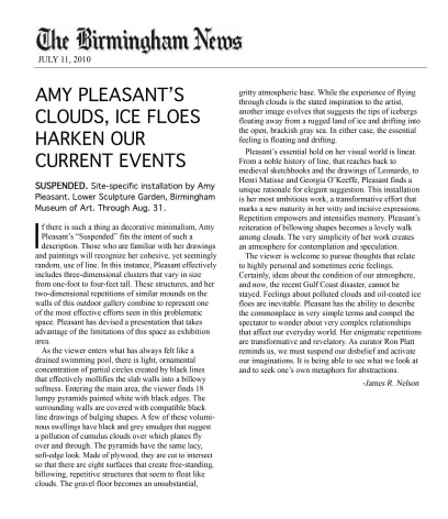 Amy Pleasant's Clouds, Ice Floes Harken Our Current Events