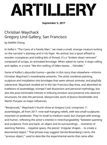 Christian Maychack at Gregory Lind Gallery, San Francisco