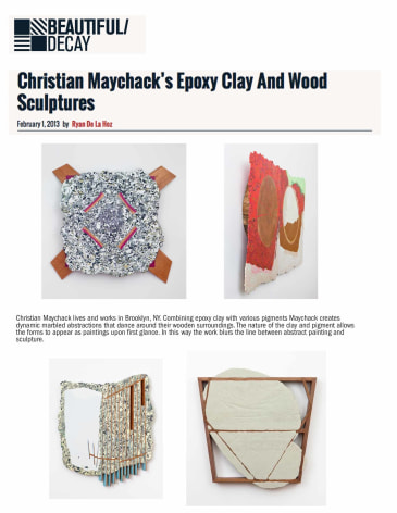 Christian Maychack's Epoxy Clay and Wood Sculptures