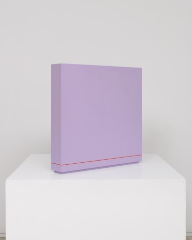 painted purple square sculpture