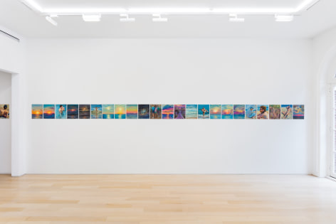 Installation view of gouache and pastel drawings by TM Davy