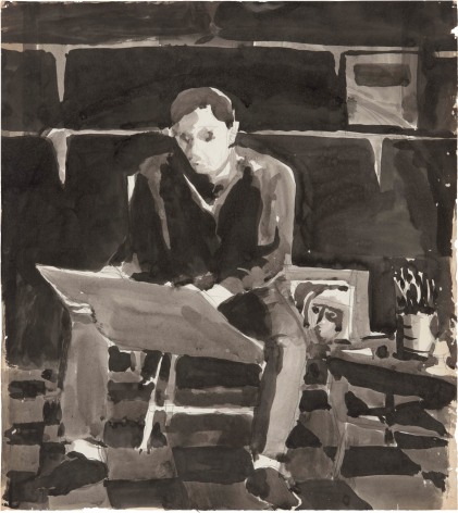 drawing of the artist drawing himself