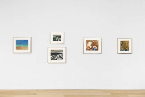 installation view with framed works