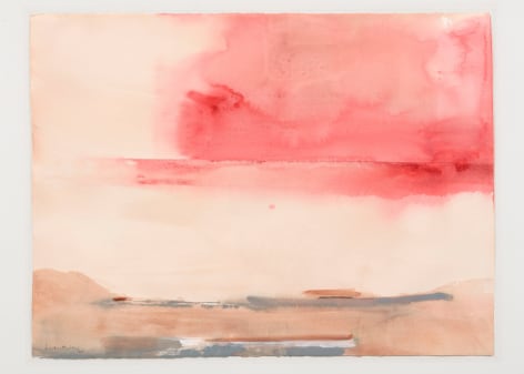 pink and tan atmospheric painting on paper 