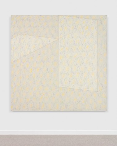 square yellow white geometric abstract painting