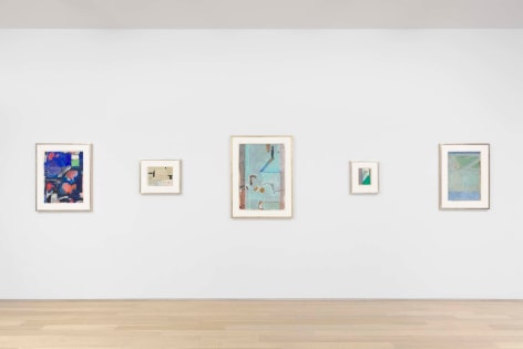 installation view with framed works