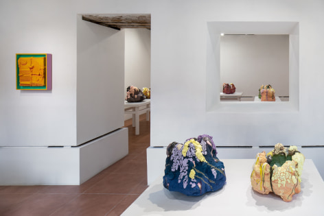 Installation view of ceramic sculptures by Brian Rochefort