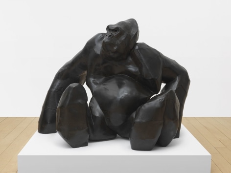 a large bronze gorilla