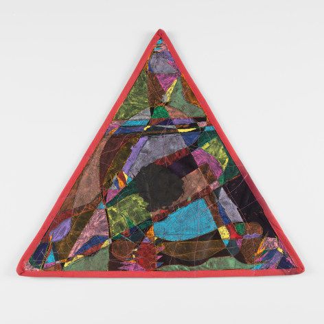 triangular painted and sewn painting