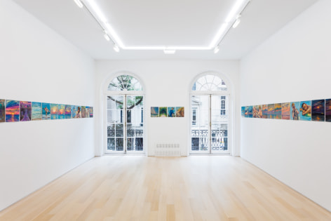 Installation view of gouache and pastel drawings by TM Davy