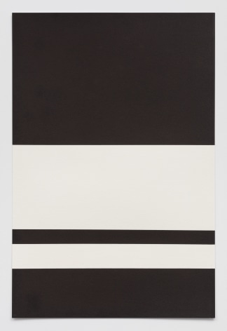 vertical print with two white stripes near the bottom