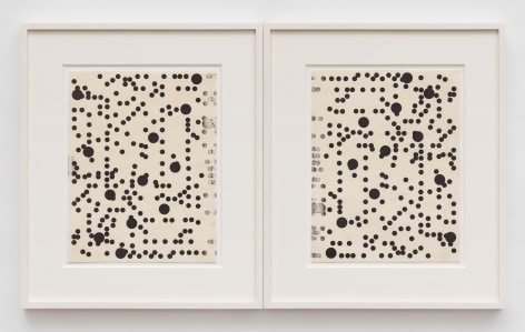 two works on paper with dots