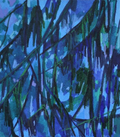 Night and Branches, 2016, Mixed media on paper
