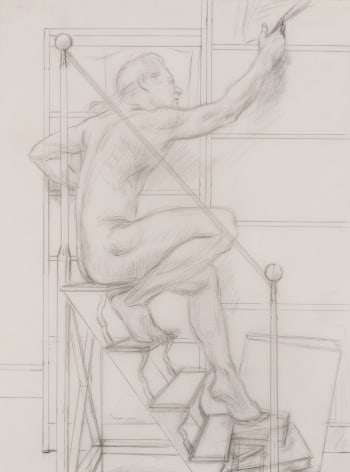 Study for Book Buff #b, 1994. Pencil on vellum 23 x 16 3/4 inches