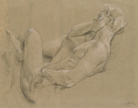 Male Nude 31a, 1966 Crayon on paper, 12 1/2 x 16 inches