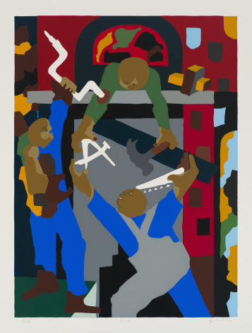 Builder (Stained Glass Window), 2000 Silkscreen on paper 27 ⅜ x 20 &frac14; inches (image); 32 &frac14; x 25 inches (paper) Edition of 135