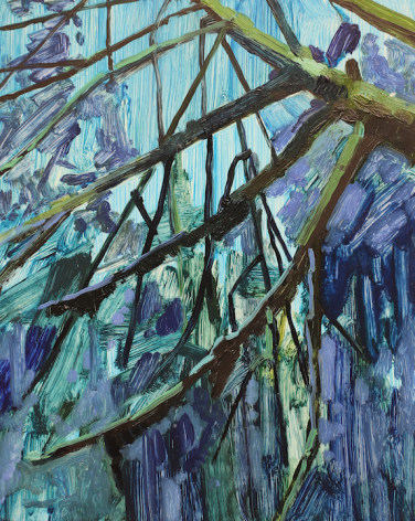 Tree and Night, 2016, Oil on panel