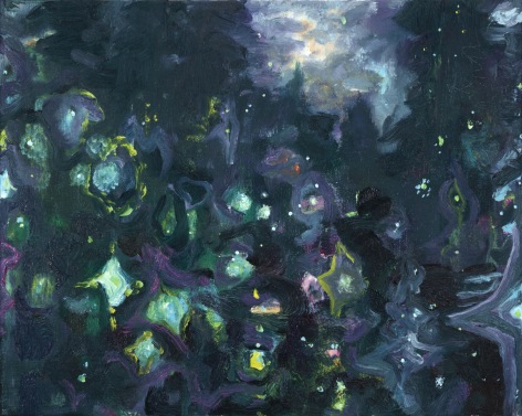 Eric Aho Summer Night, Fireflies, Mists, and Vapors III, 2023 Oil on linen ​​​​​​​16 x 20 inches