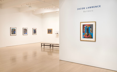 Installation view of Jacob Lawrence: Builders