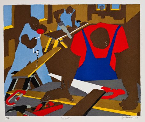 Carpenters, 1977 Lithograph on Rives BFK paper 18 &frac12; x 22 inches Edition of 300, 10 AP, 5 HC