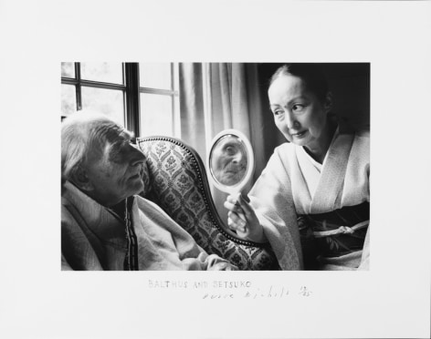 Duane Michals, Balthus and Setsuko, 2000. Gelatin silver print with hand-applied text, 6 5/8 x 10 inches (image); 10 7/8 x 14 inches (paper), Edition 19/25
